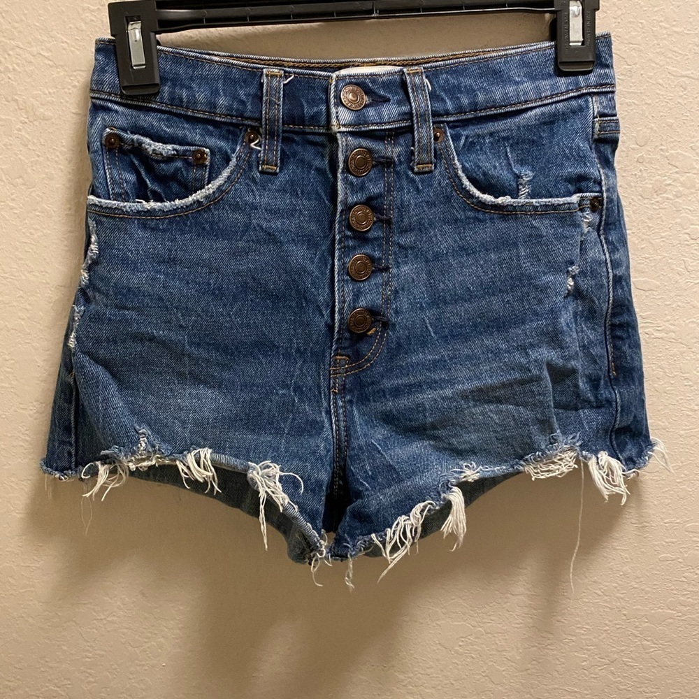 Abercrombie & Fitch Blue High Rise Mom Short Size 24